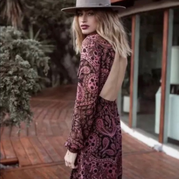NWT šø For Love & Lemons maxi openback Small Elodi - Picture 2 of 4